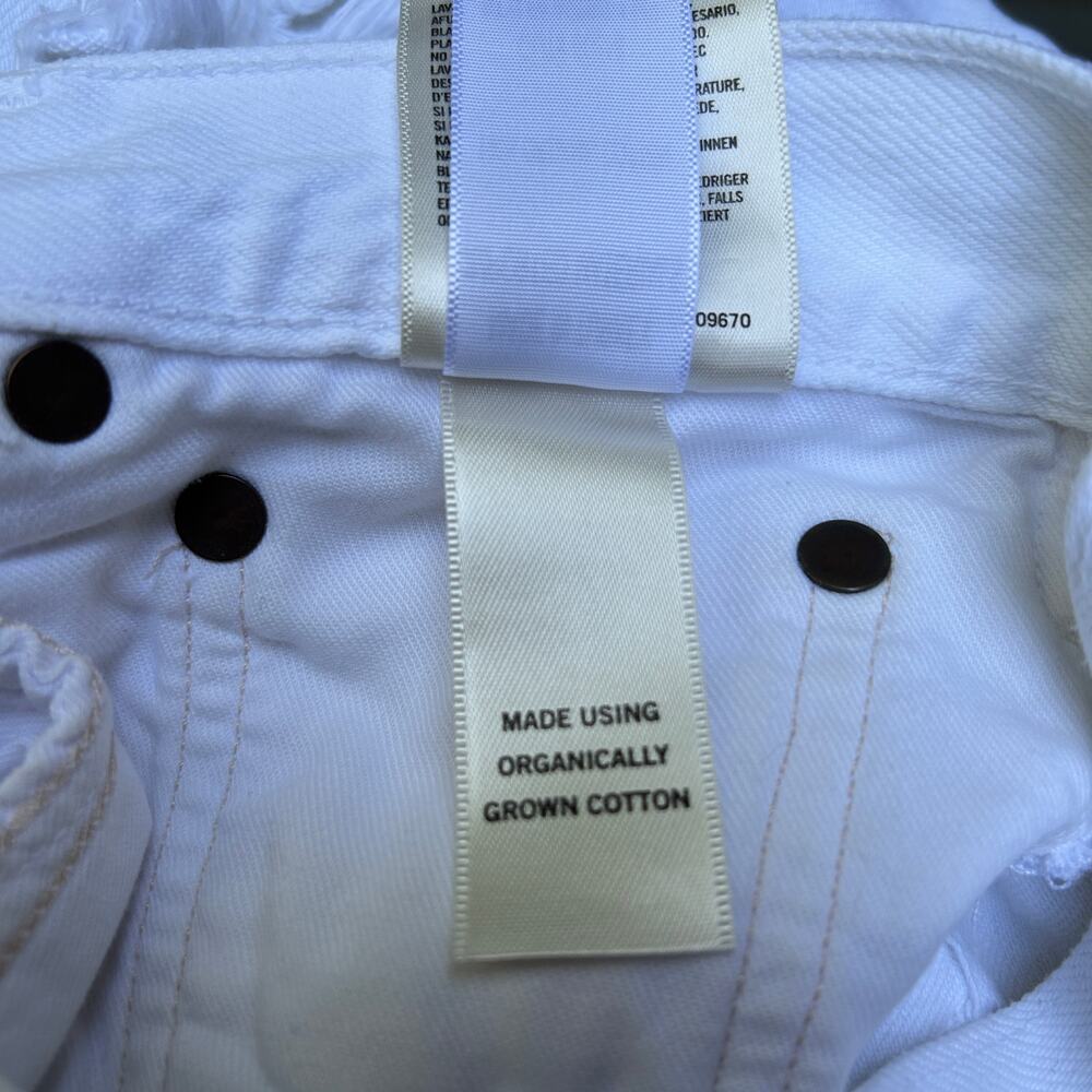 Agolde 90s Jean loose fit premium denim white Distressed Button Fly Size 25 - Picture 13 of 13